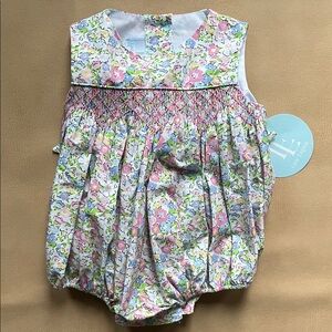 NWT Little English Floral bubble with bow